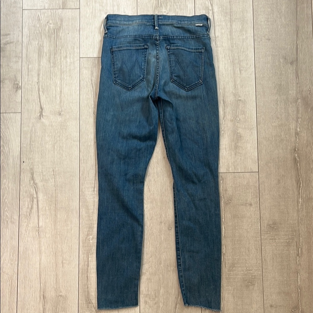 MOTHER DENIM SZ 26 ‘STUNNER ZIP ANKLE STEP FRAY’ HIGH WST SKINNY JEAN CROP LGTH